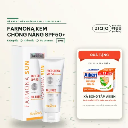 Kem Chống Nắng Farmona Sun Face Cream Oil Free SPF50+ Không Chứa Dầu Dành Cho Da Dầu Mụn 50ml