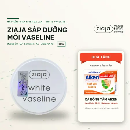 Sáp Dưỡng Môi Ziaja White Vaseline Dưỡng Ẩm Môi, Giảm Khô, Nứt Nẻ 30ml