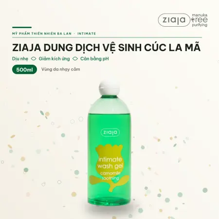 Dung Dịch Vệ Sinh Phụ Nữ Ziaja Intimate Cúc La Mã Dịu Nhẹ Giảm Kích Ứng 500ml