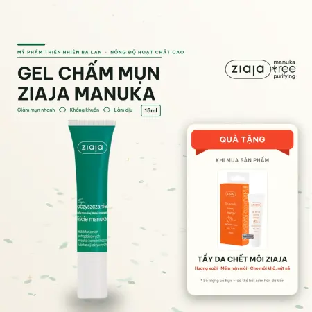 Kem Chấm Mụn Ziaja Manuka 15ml - Nồng Độ Hoạt Chất Cao, Hỗ Trợ Giảm Mụn