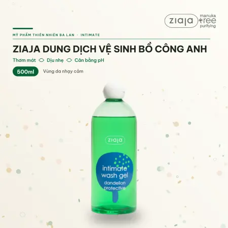 Dung Dịch Vệ Sinh Phụ Nữ Ziaja Intimate Bồ Công Anh Thơm Mát Dịu Nhẹ 500ml