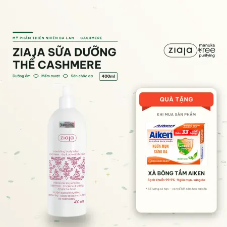 Sữa Dưỡng Thể Hương Nước Hoa Ziaja Cashmere Nourishing Body Lotion 400ml Mềm Mượt Săn Chắc Da Khô