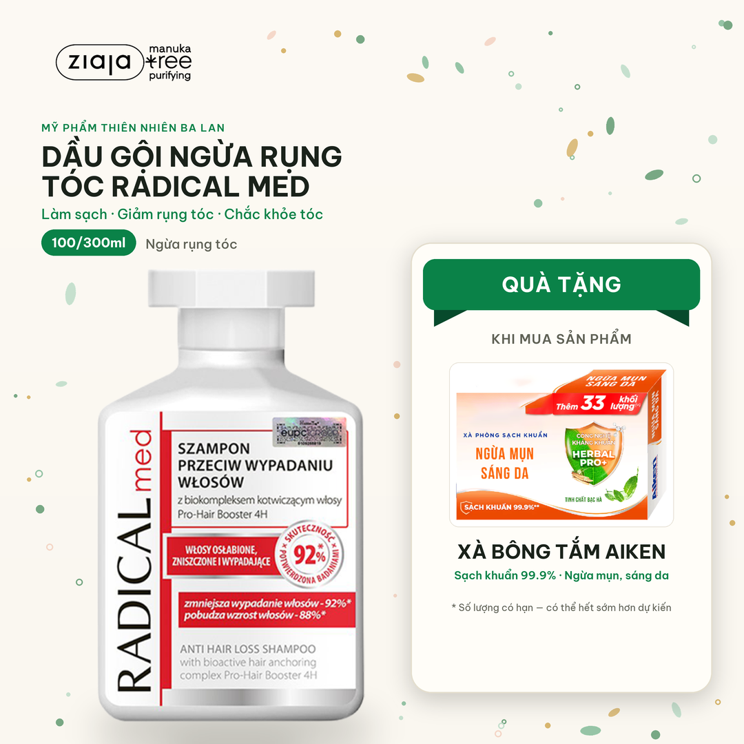 Dầu Gội Đầu Farmona Radical Med Anti Hair Loss Shampoo Giúp Ngừa Rụng Tóc 100ml/ 300ml