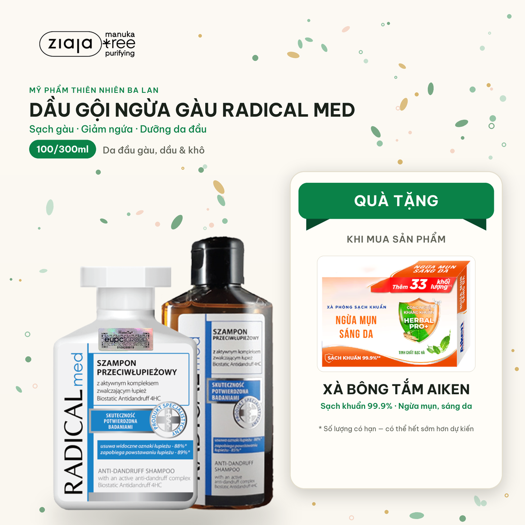 Dầu Gội Đầu Farmona Radical Med Anti Hair Loss Shampoo Giúp Ngừa Rụng Tóc 100ml/ 300ml