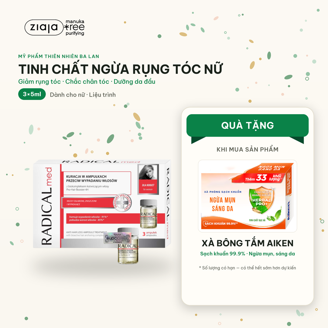 Tinh Chất Farmona Radical Med Anti Hair Loss Ampoule Treatment Giúp Ngừa Rụng Tóc Nữ 3x5ml