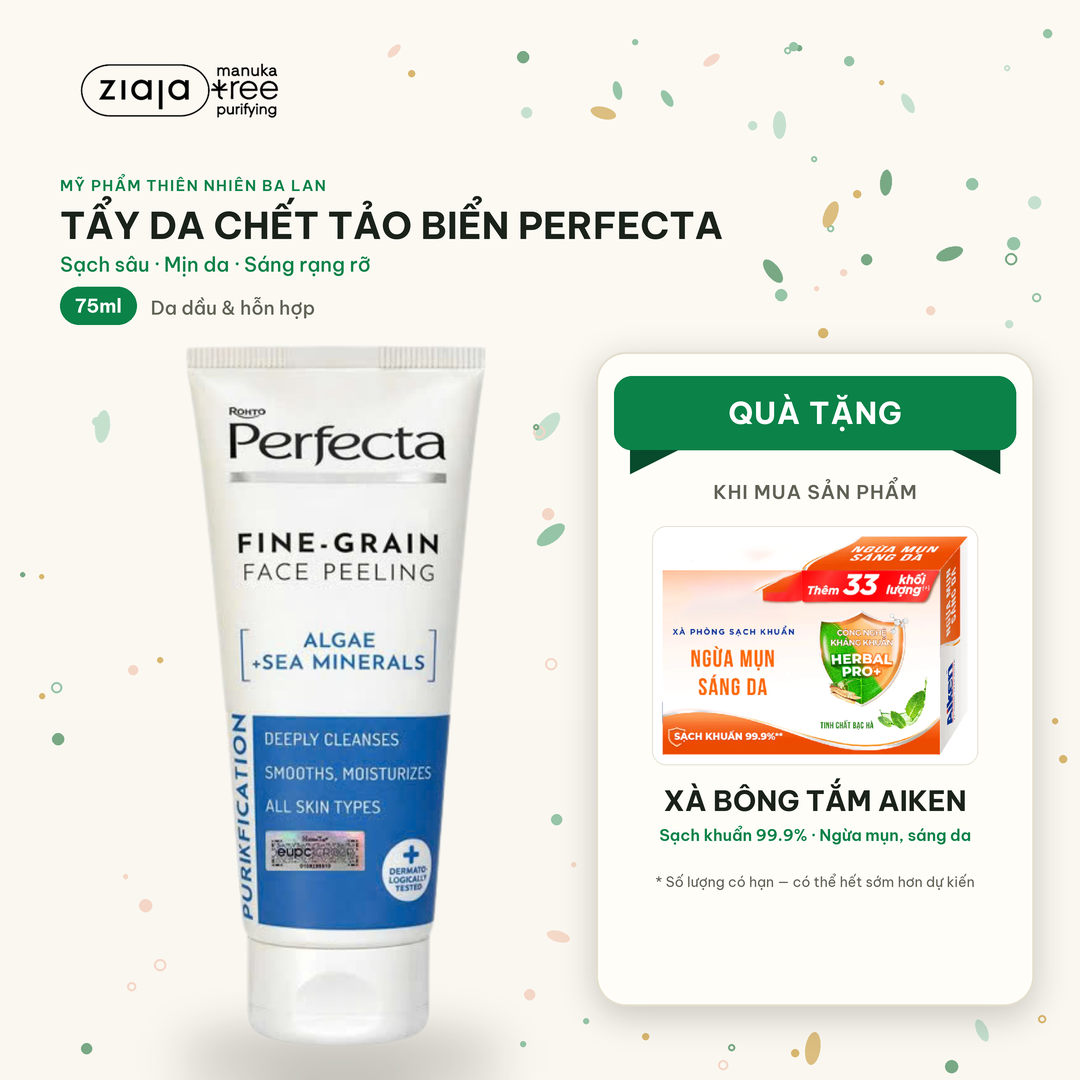 Tẩy Tế Bào Chết Tảo Biển Perfecta Algi Mineraly Morskie Peeling Drobnoziarnisty 75ml