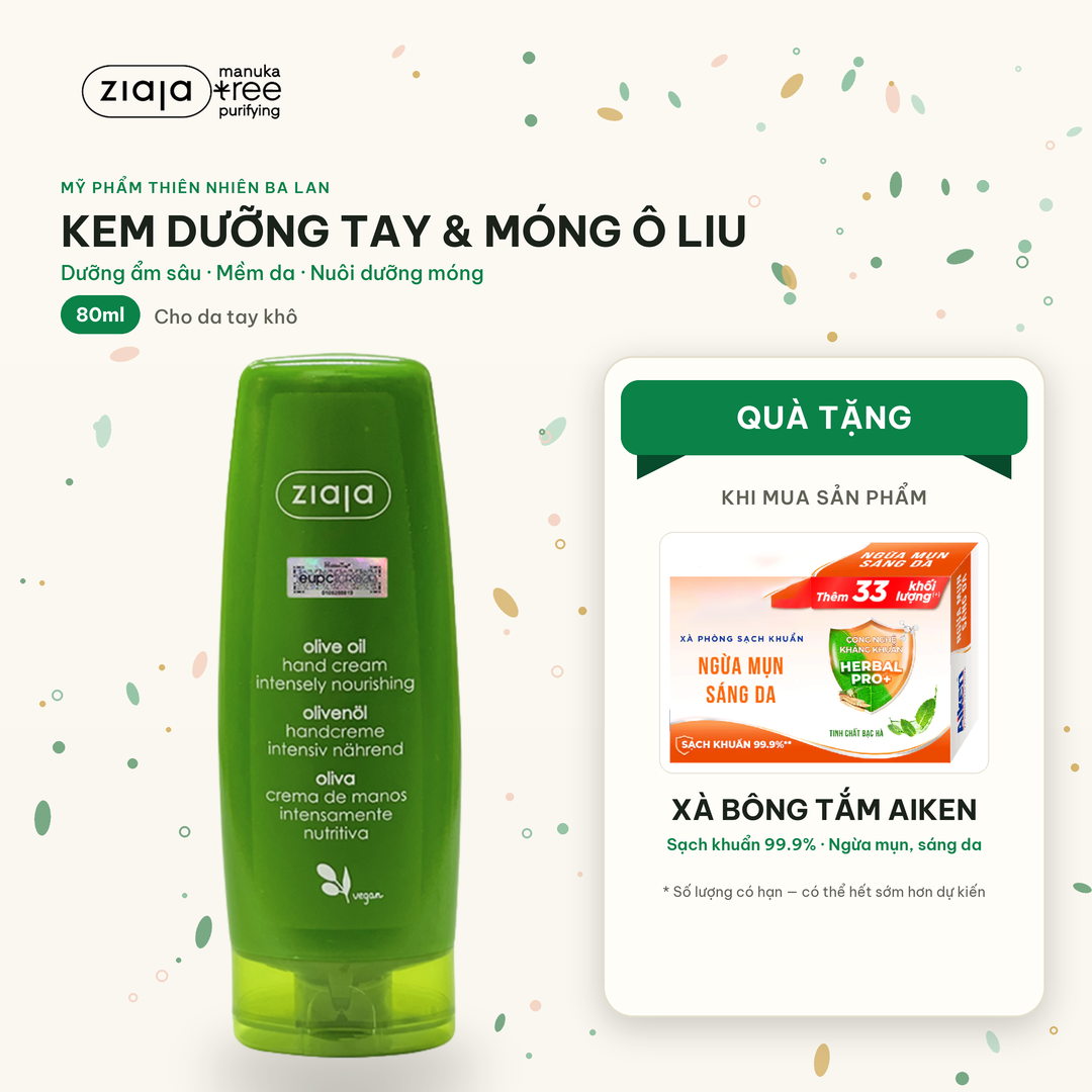 Kem Dưỡng Da Tay-Móng Ô Liu Ziaja Olive Oil Hand Cream Intensely Nourishing 80ml