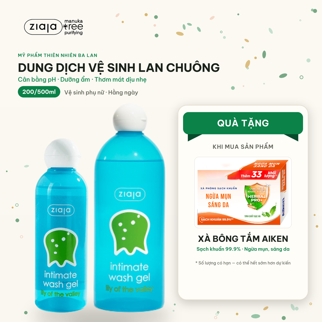 Dung Dịch Vệ Sinh Phụ Nữ Ziaja Intimate Hoa Lan Chuông 200ml/500ml - Thơm Mát, Dịu Nhẹ, Cân Bằng pH