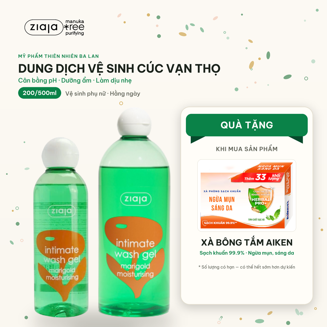 Dung Dịch Vệ Sinh Phụ Nữ Ziaja Intimate Cúc Vạn Thọ 200ml/500ml - Thơm Mát, Dịu Nhẹ, Cân Bằng pH