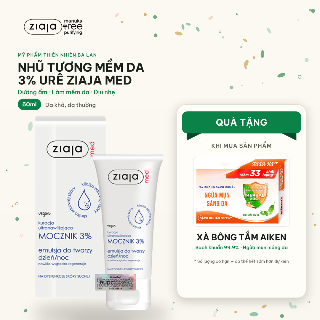 Nhũ Tương Mềm Da 3% Urê Ziaja Med Mocznik 3% 50ml