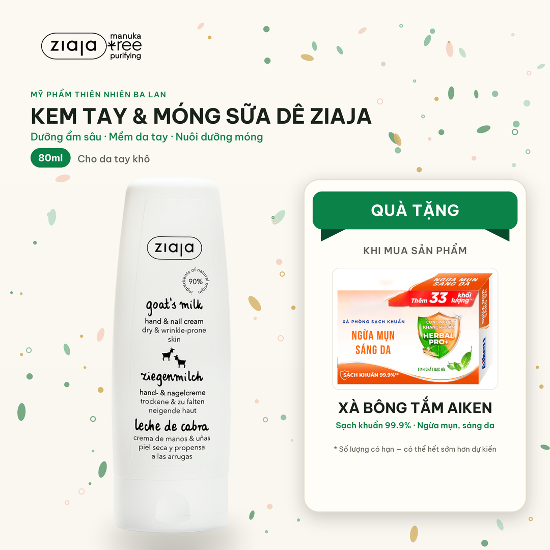 Kem Dưỡng Tay Móng Sữa Dê Ziaja Goat's Milk Hand & Nail Cream 80ml
