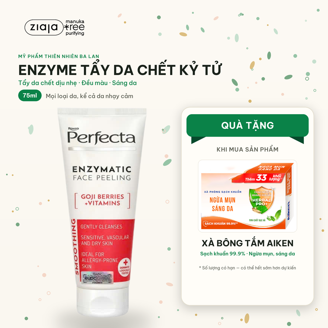 Enzyme Tẩy Tế Bào Chết Kỷ Tử Perfecta Jagody Goji Witaminy Peeling Enzymatyczny 75ml