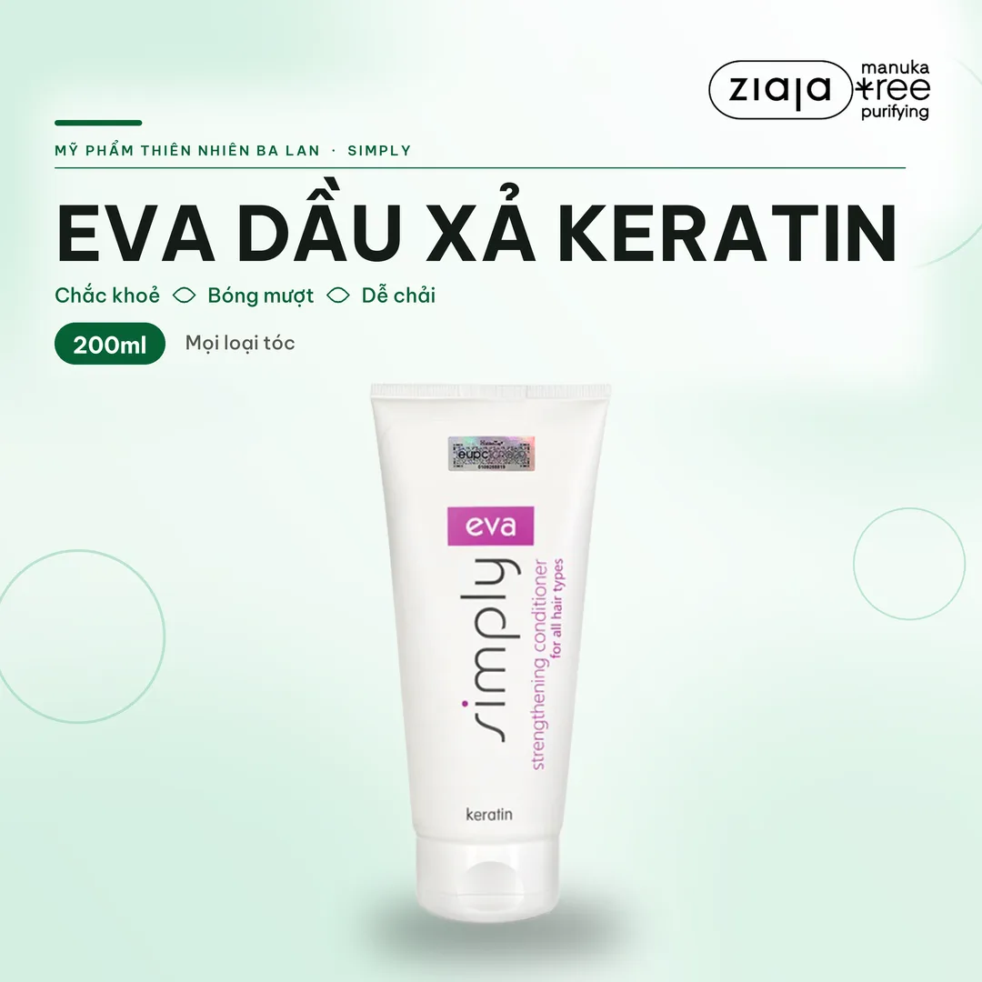 Dầu Xả Eva Simply Keratin 200ml Cho Mọi Loại Tóc – Dầu Hạt Lanh, Panthenol, Tóc Bóng Mượt Dễ Chải – ảnh 1