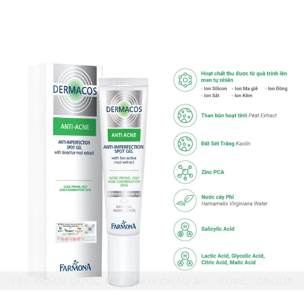 Gel Chấm Mụn Farmona Dermacos Anti Acne Imperfection Spot Gel Chứa Bùn Hoạt Tính Giảm Mụn Hiệu Quả 15ml 3