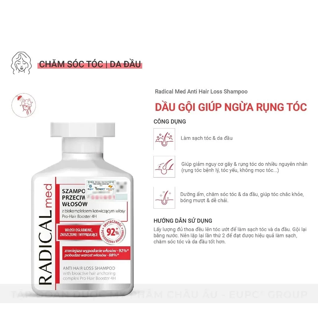 Dầu Gội Đầu Farmona Radical Med Anti Hair Loss Shampoo Giúp Ngừa Rụng Tóc 100ml/ 300ml 2