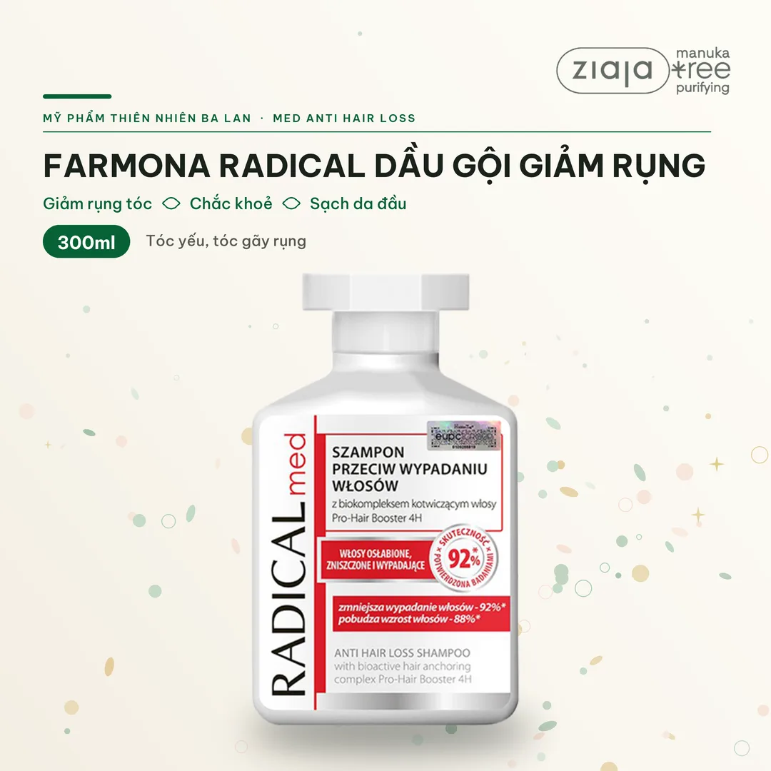 Dầu Gội Farmona Radical Med Anti Hair Loss Shampoo Hỗ Trợ Giảm Rụng Tóc Chắc Khỏe Tóc 300ml