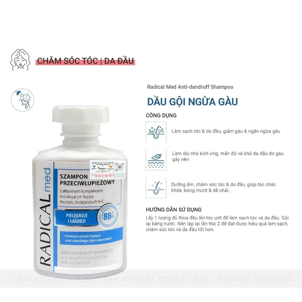 Dầu Gội Đầu Farmona Radical Med Anti Dandruff Shampoo Giúp Ngừa Gàu, Làm Dịu Da Đầu 100ml/ 300ml 3