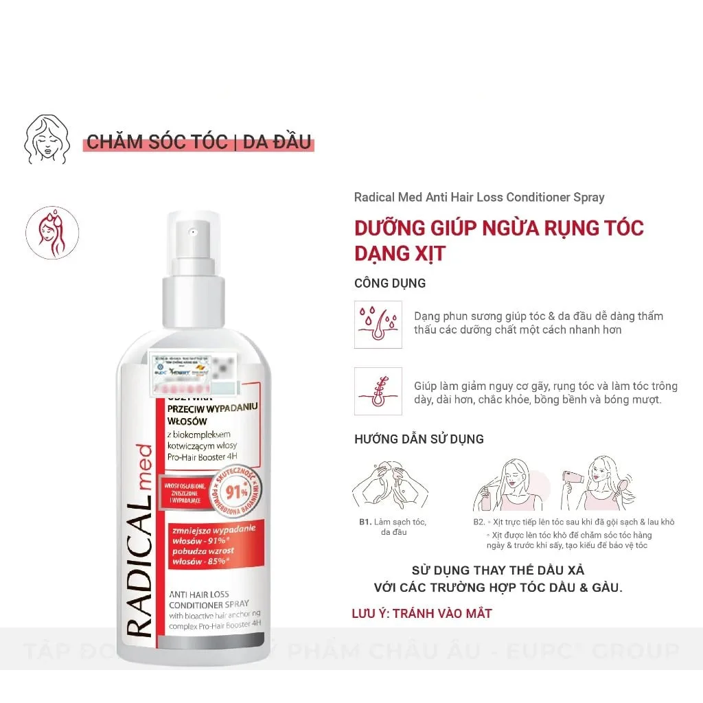 Xịt Dưỡng Farmona Radical Med Anti Hair loss Conditioner Spray Giúp Ngừa Rụng Tóc Dạng Xịt 200ml 2