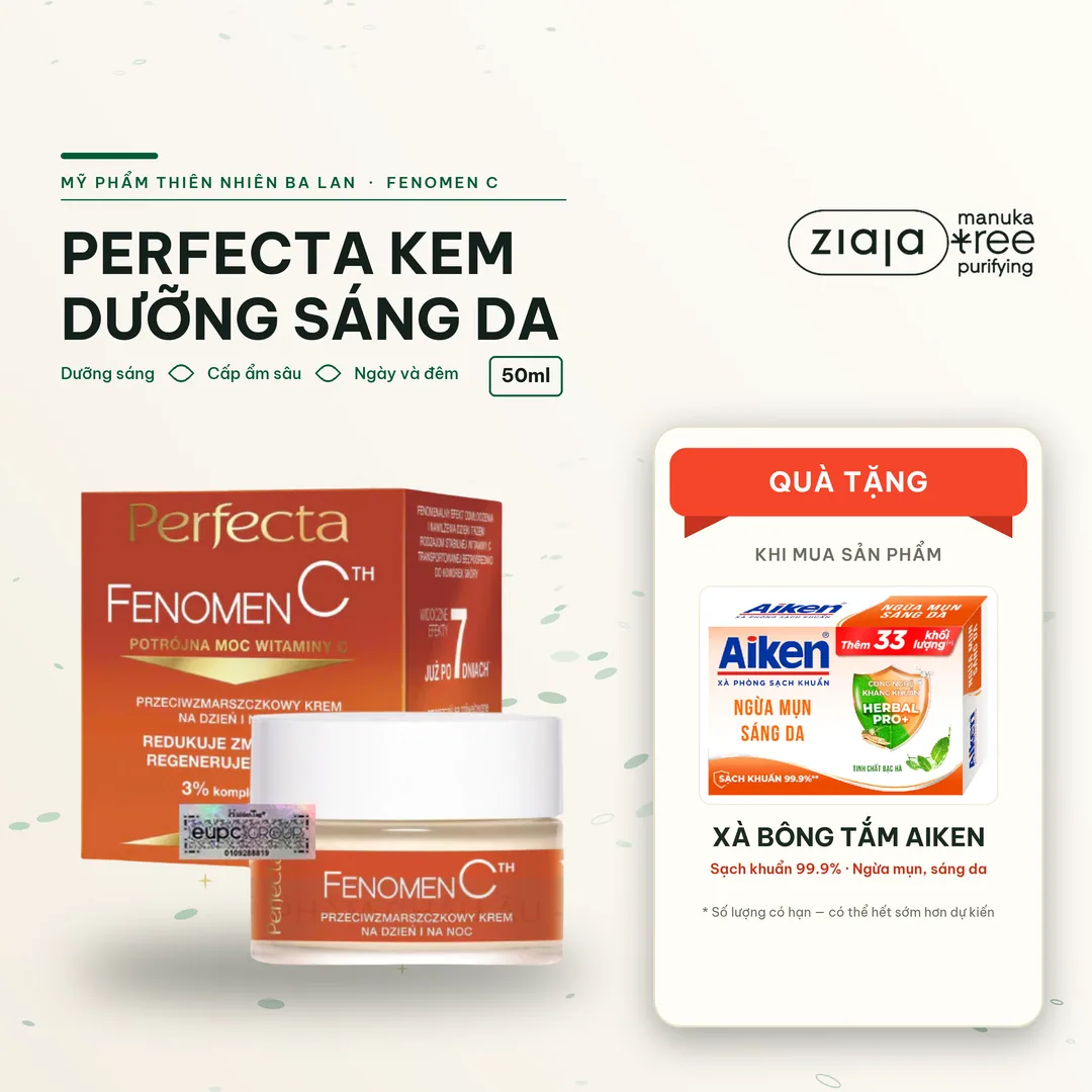 Kem Dưỡng Sáng Da Perfecta Fenomen C 50ml - Vitamin C Làm Mờ Thâm Nám, Dưỡng Ẩm Sâu Ngày & Đêm