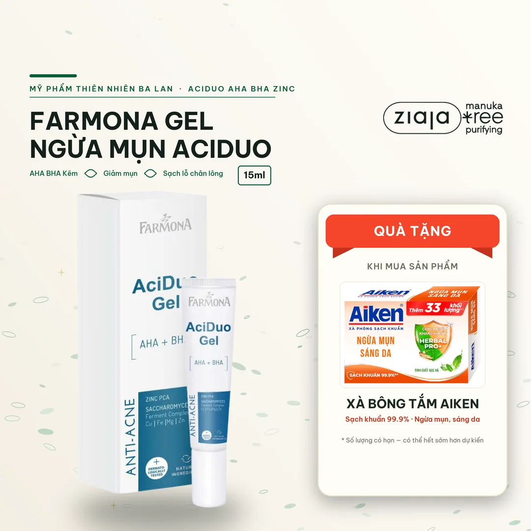 Gel Chấm Mụn Farmona AciDuo AHA + BHA + ZinC Giảm Mụn Trứng Cá Hiệu Quả 15ml