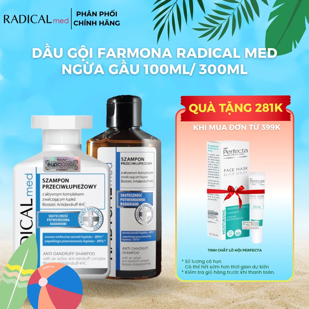 Dầu Gội Đầu Farmona Radical Med Anti Hair Loss Shampoo Giúp Ngừa Rụng Tóc 100ml/ 300ml
