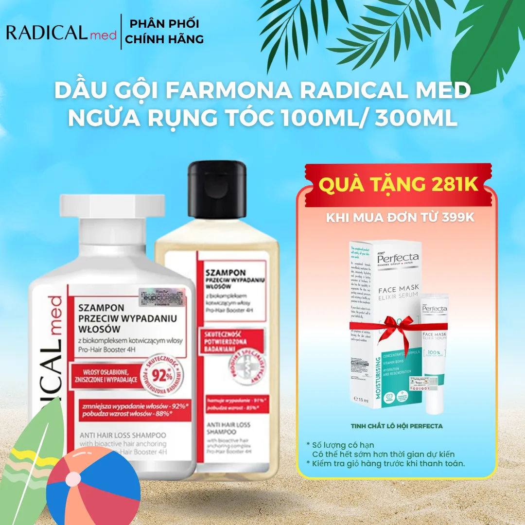 Dầu Gội Đầu Farmona Radical Med Anti Hair Loss Shampoo Giúp Ngừa Rụng Tóc 100ml/ 300ml