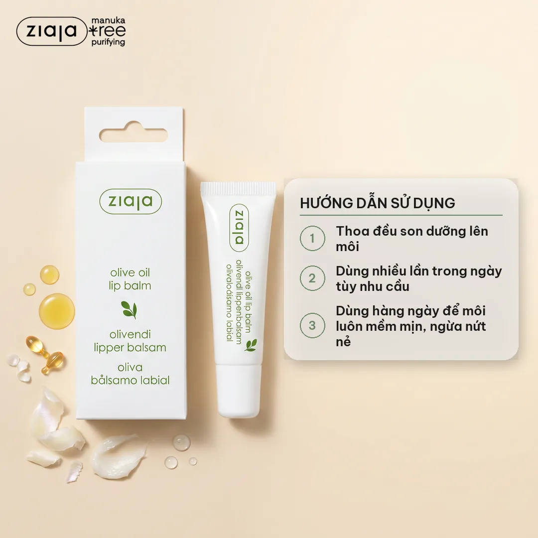 Son Dưỡng Môi Ziaja Olive Oil Lip Balm 10ml – Dưỡng Ẩm, Ngừa Nứt Nẻ, Môi Hồng Tự Nhiên 3