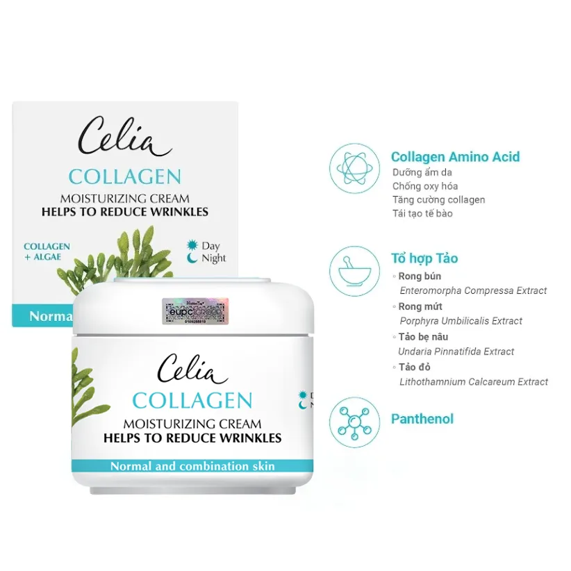 Kem Dưỡng Ẩm Chống Nhăn Collagen Celia 50ml - Tái Tạo Da, Làm Mờ Nếp Nhăn, Căng Bóng 2