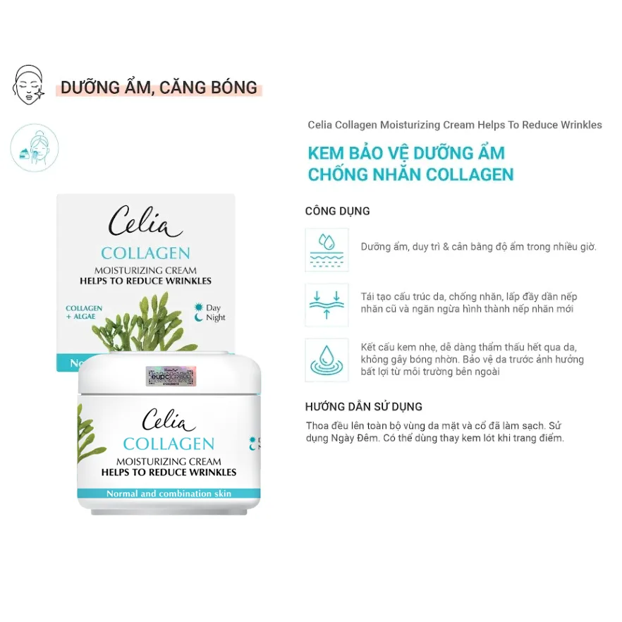 Kem Dưỡng Ẩm Chống Nhăn Collagen Celia 50ml - Tái Tạo Da, Làm Mờ Nếp Nhăn, Căng Bóng 3