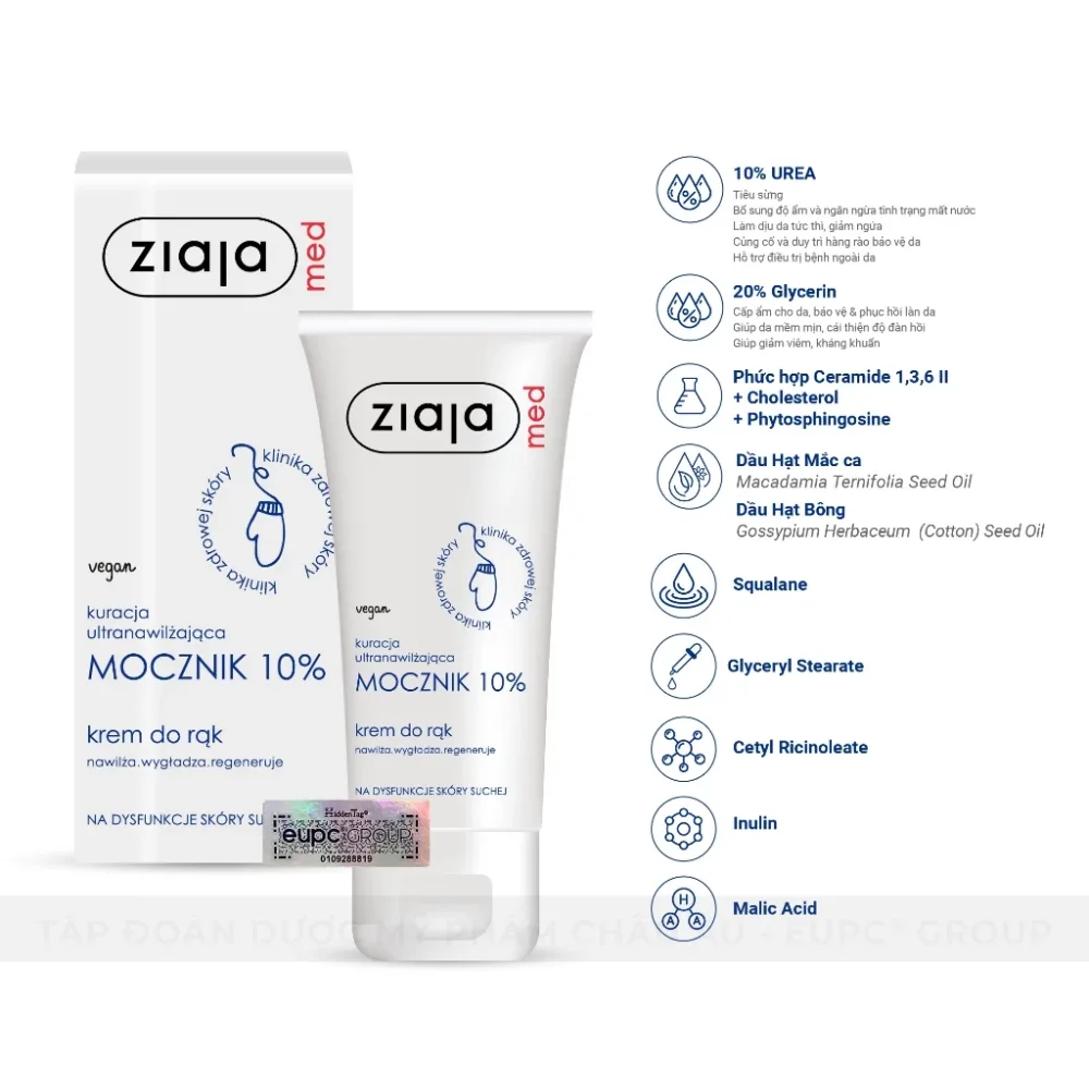 Kem Dưỡng Mềm Da 10% Urê Ziaja Med Mocznik 100ml 2