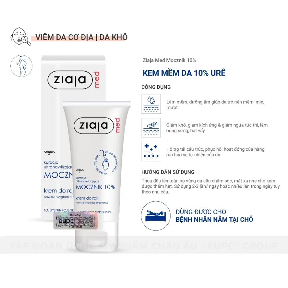 Kem Dưỡng Mềm Da 10% Urê Ziaja Med Mocznik 100ml 3