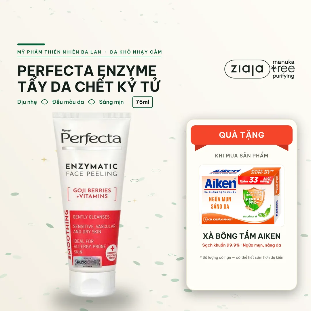 Enzyme Tẩy Tế Bào Chết Kỷ Tử Perfecta Jagody Goji Witaminy Peeling Enzymatyczny 75ml
