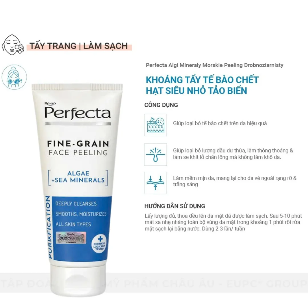 Tẩy Tế Bào Chết Tảo Biển Perfecta Algi Mineraly Morskie Peeling Drobnoziarnisty 75ml