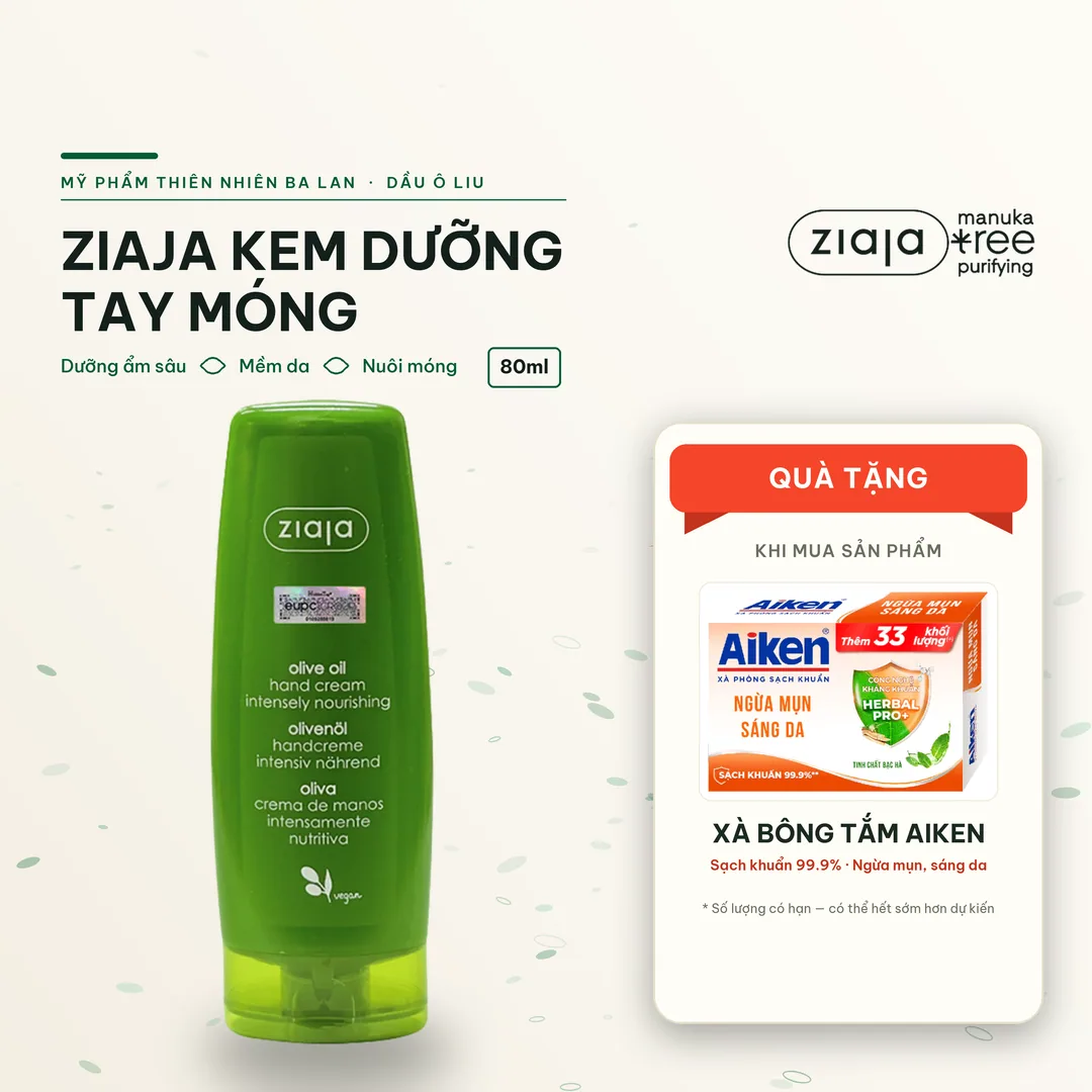 Kem Dưỡng Da Tay-Móng Ô Liu Ziaja Olive Oil Hand Cream Intensely Nourishing 80ml
