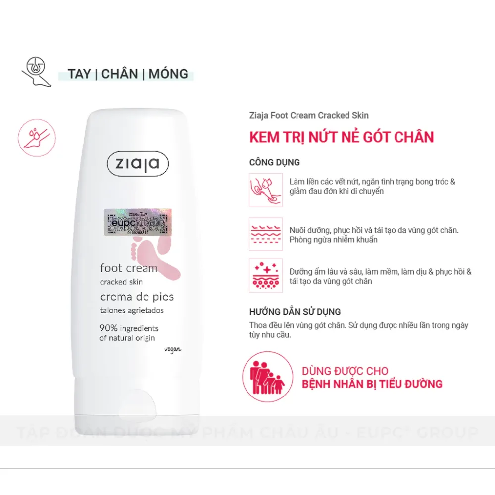 Kem Dưỡng Nứt Nẻ Gót Chân Ziaja Foot Cream Cracked Skin 60ml 3