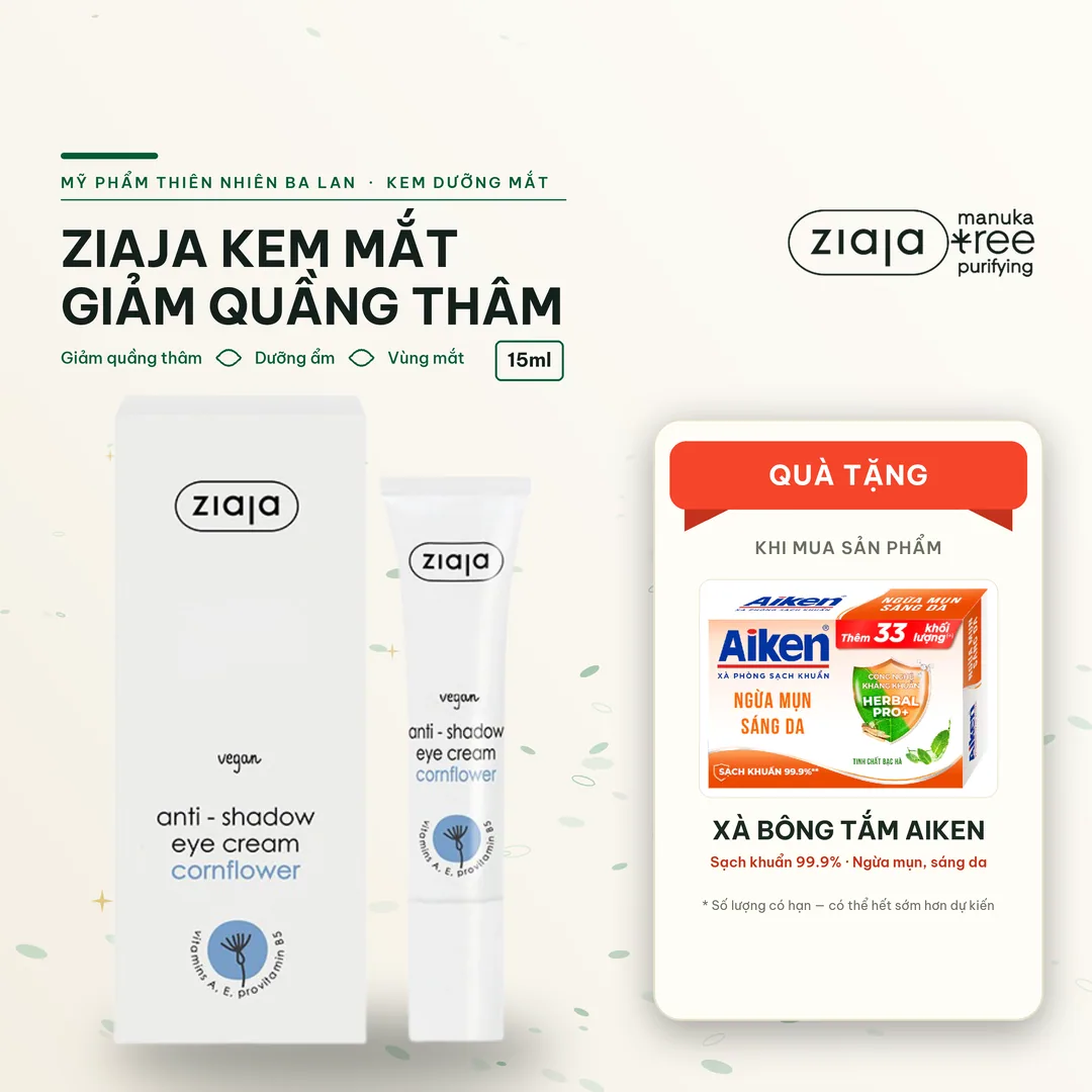 Kem Chống Quầng Thâm Mắt Ziaja Anti-Shadow Eye Cream 15ml