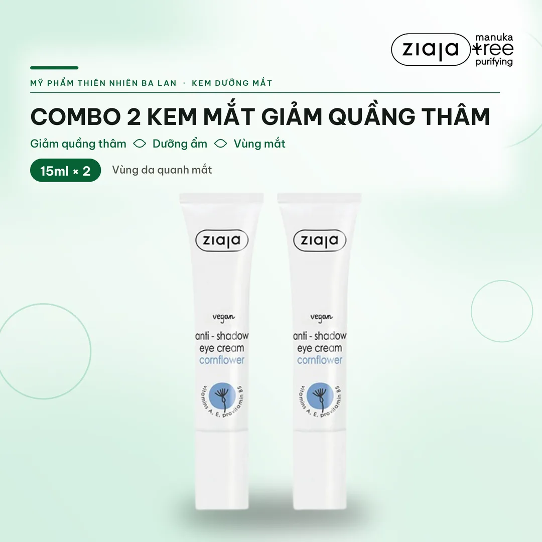 Combo 2 Kem Giảm Thâm Quầng Mắt Ziaja Anti-Shadow Eye Cream Hoa Ngô 15ml Kèm Quà Xà Bông Aiken – ảnh 1