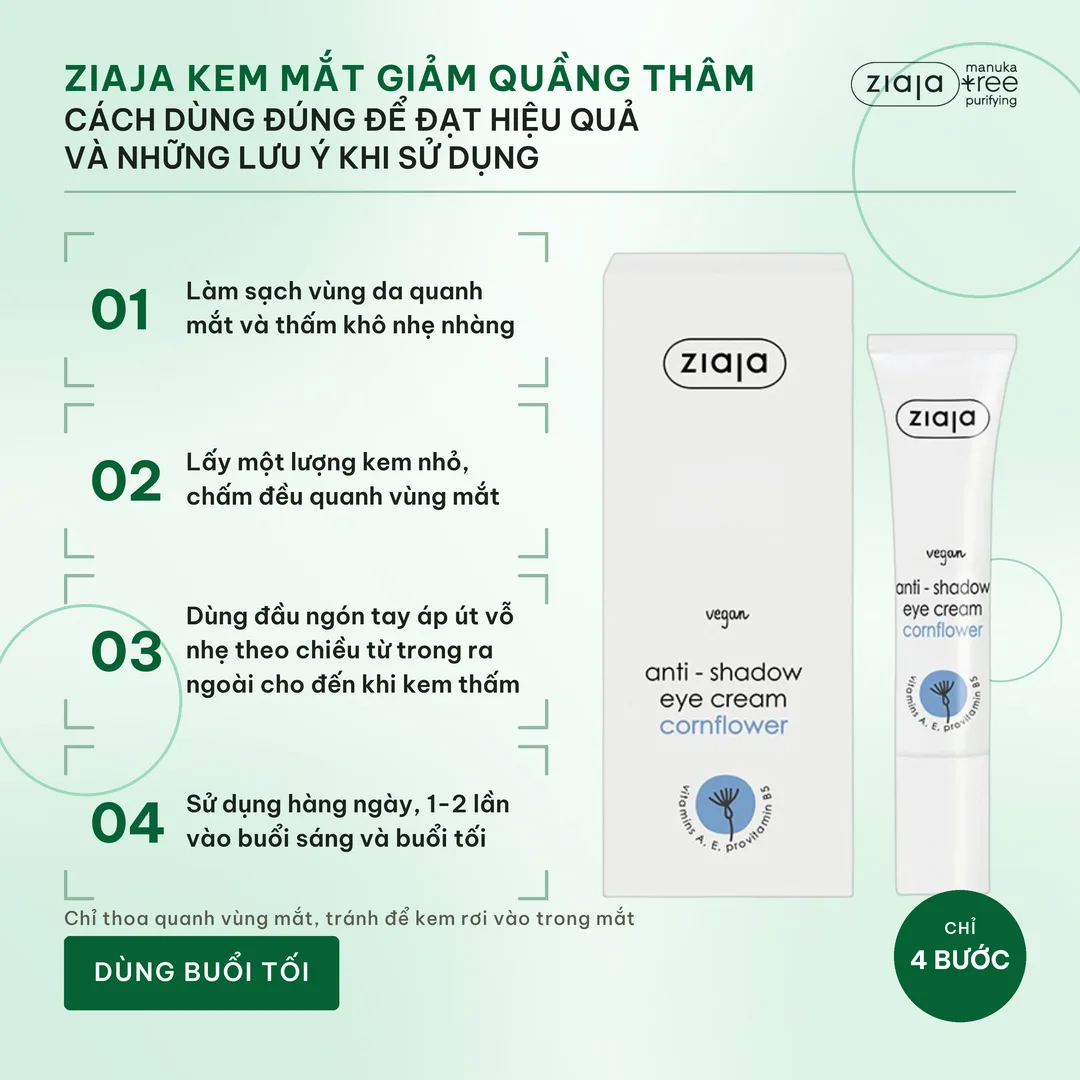 Combo 2 Kem Giảm Thâm Quầng Mắt Ziaja Anti-Shadow Eye Cream Hoa Ngô 15ml Kèm Quà Xà Bông Aiken – ảnh 3
