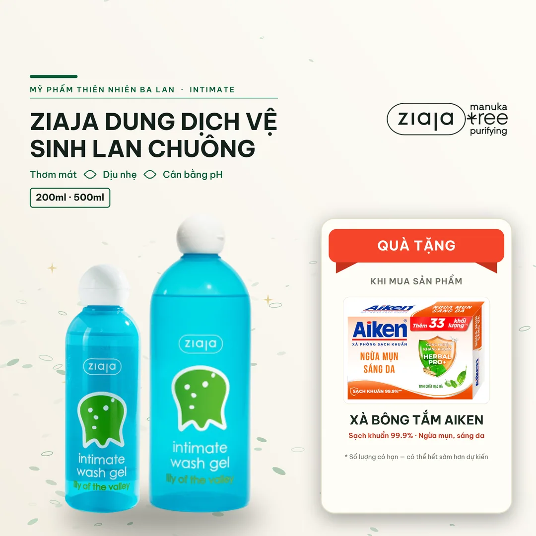 Dung Dịch Vệ Sinh Phụ Nữ Ziaja Intimate Hoa Lan Chuông 200ml/500ml - Thơm Mát, Dịu Nhẹ, Cân Bằng pH