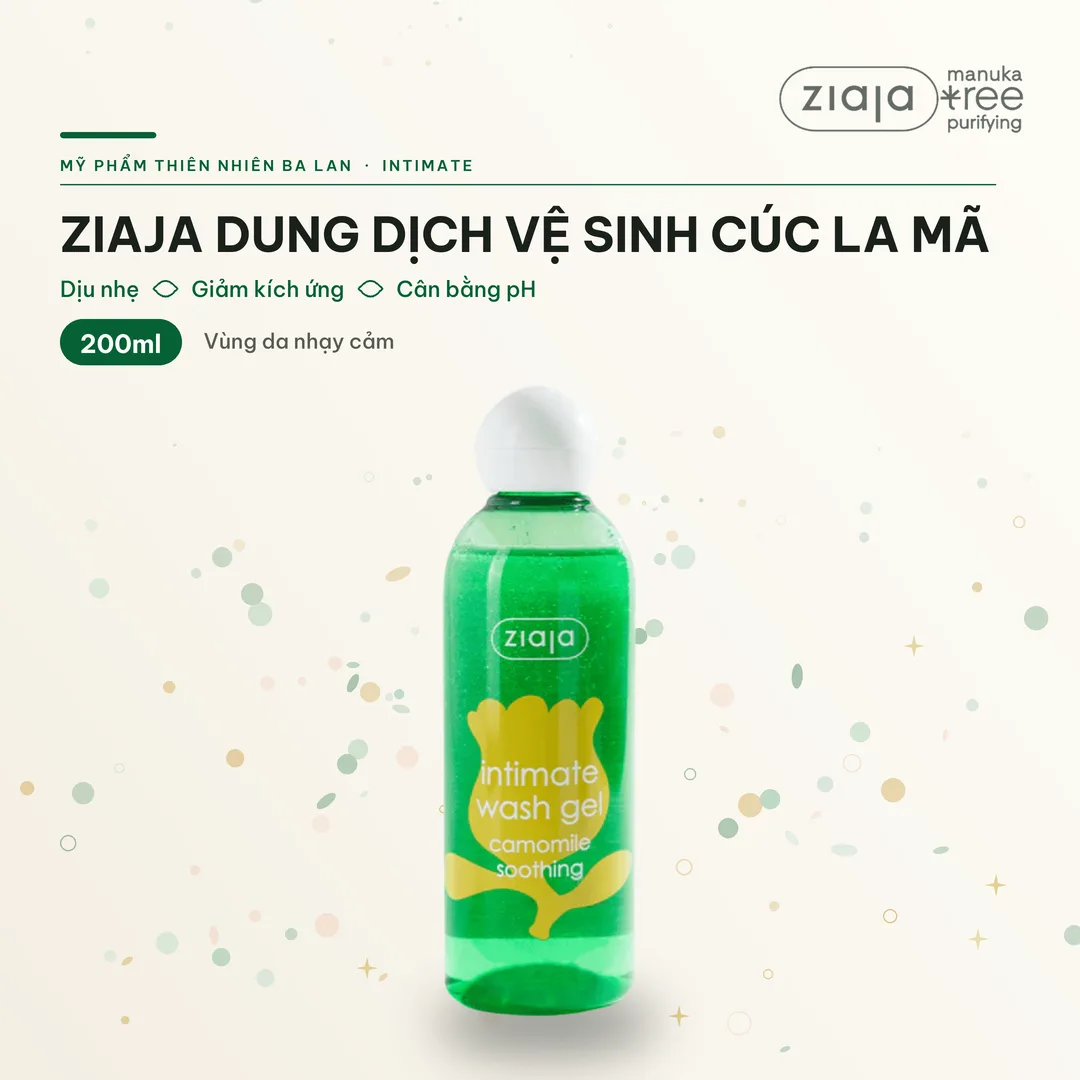 Dung Dịch Vệ Sinh Phụ Nữ Ziaja Intimate Cúc La Mã Dịu Nhẹ Giảm Kích Ứng 200ml