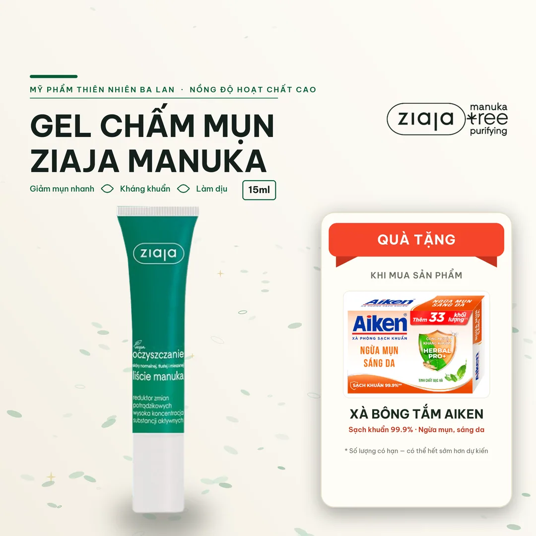 Kem Chấm Mụn Ziaja Manuka 15ml - Nồng Độ Hoạt Chất Cao, Hỗ Trợ Giảm Mụn