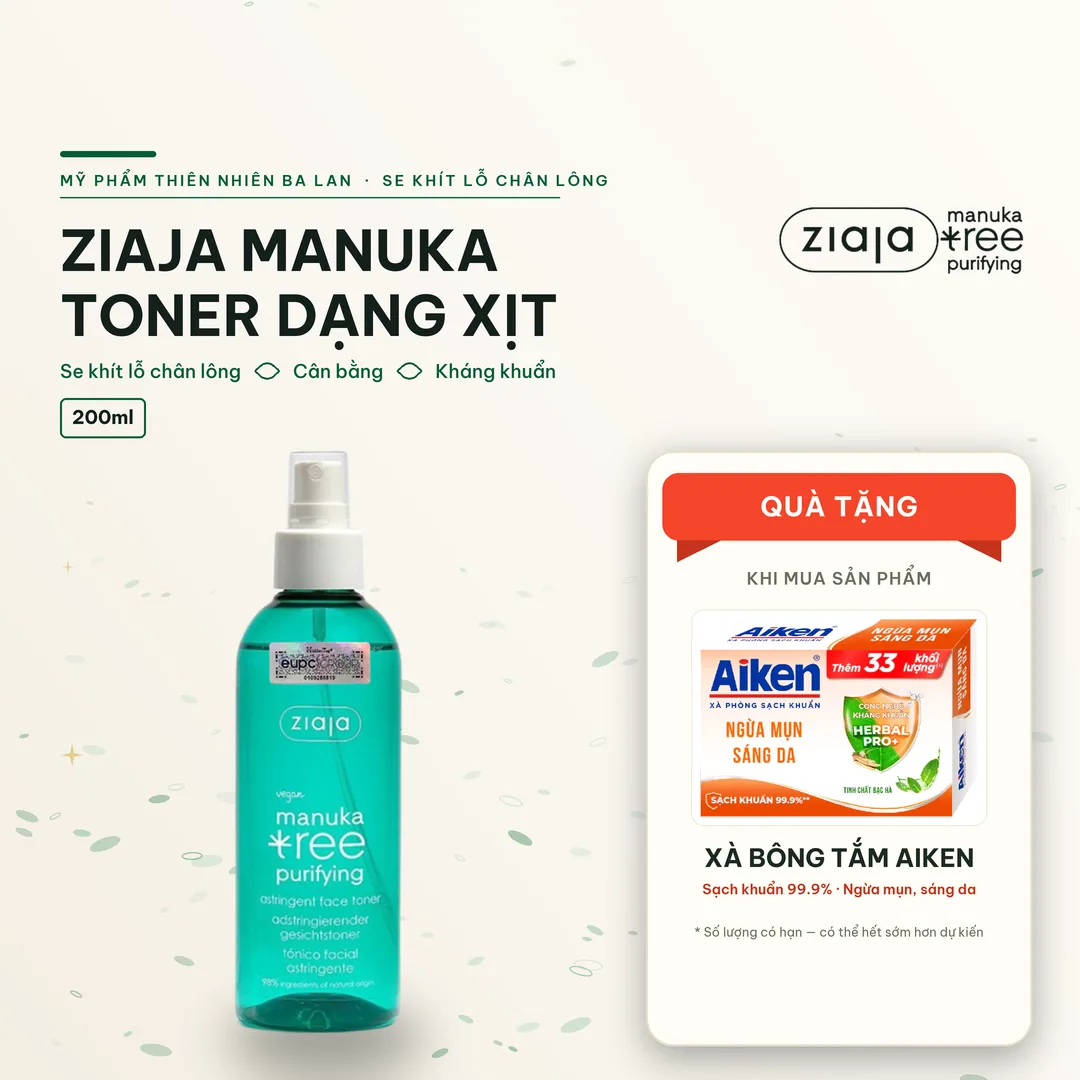 Toner Xịt Dưỡng Se Khít Lỗ Chân Lông Ziaja Manuka Tree Purifying Astringent Face 200ml