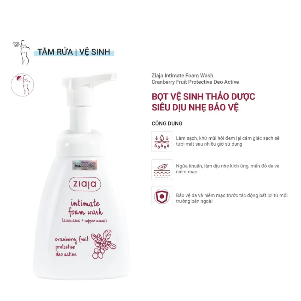 Ziaja Intima Bọt Vệ Sinh Thảo Dược Siêu Dịu Nhẹ, Khử Mùi Hiệu Quả - Ziaja Intimate Foam Wash 250ml