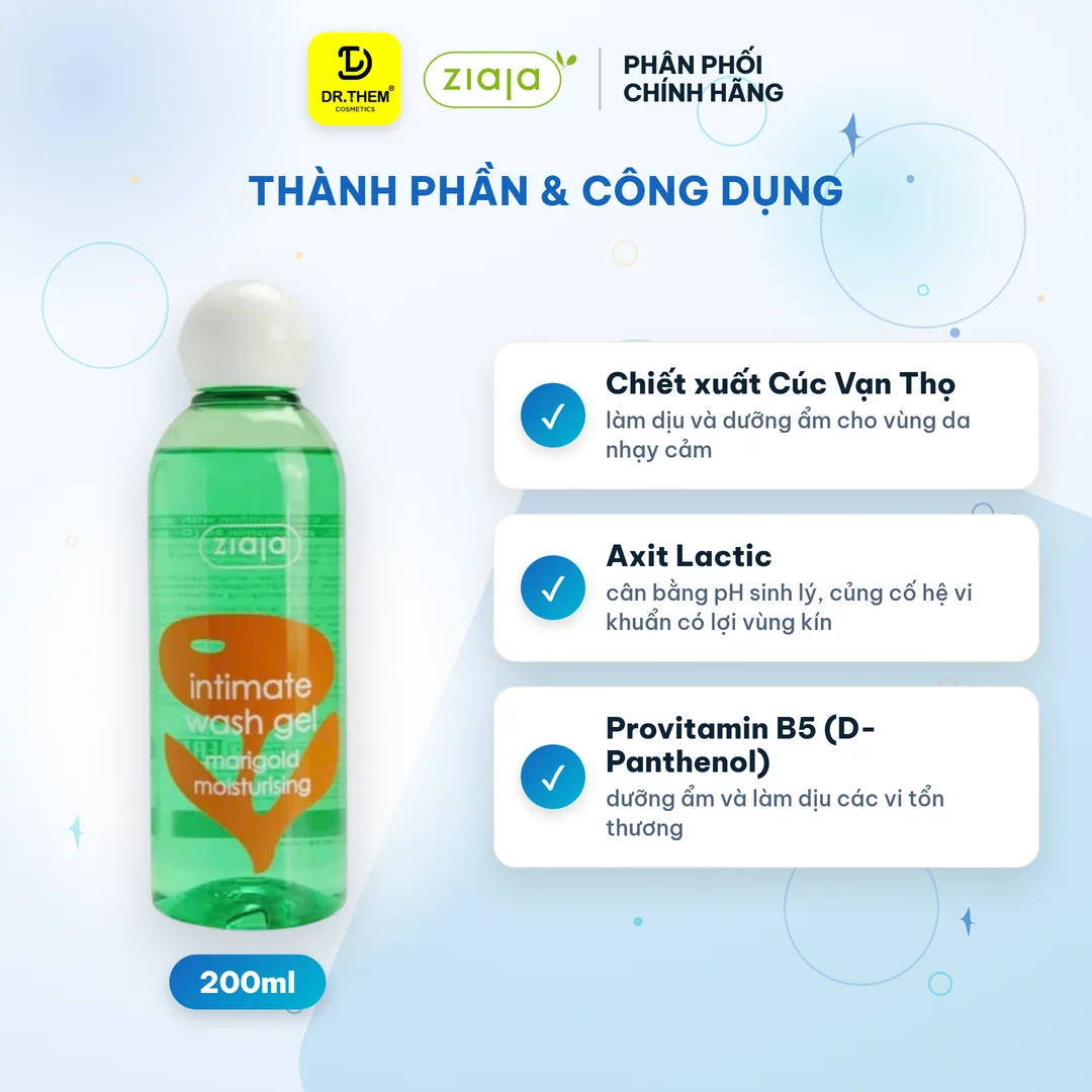 Dung Dịch Vệ Sinh Phụ Nữ Ziaja Intimate Cúc Vạn Thọ Thơm Mát Dịu Nhẹ Cân Bằng pH 200ml 2