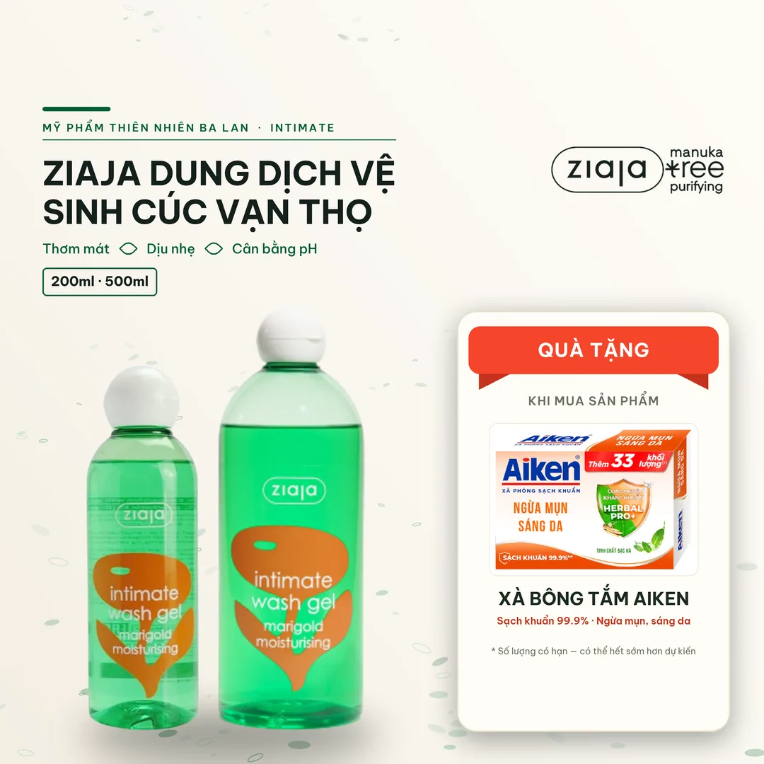 Dung Dịch Vệ Sinh Phụ Nữ Ziaja Intimate Cúc Vạn Thọ 200ml/500ml - Thơm Mát, Dịu Nhẹ, Cân Bằng pH