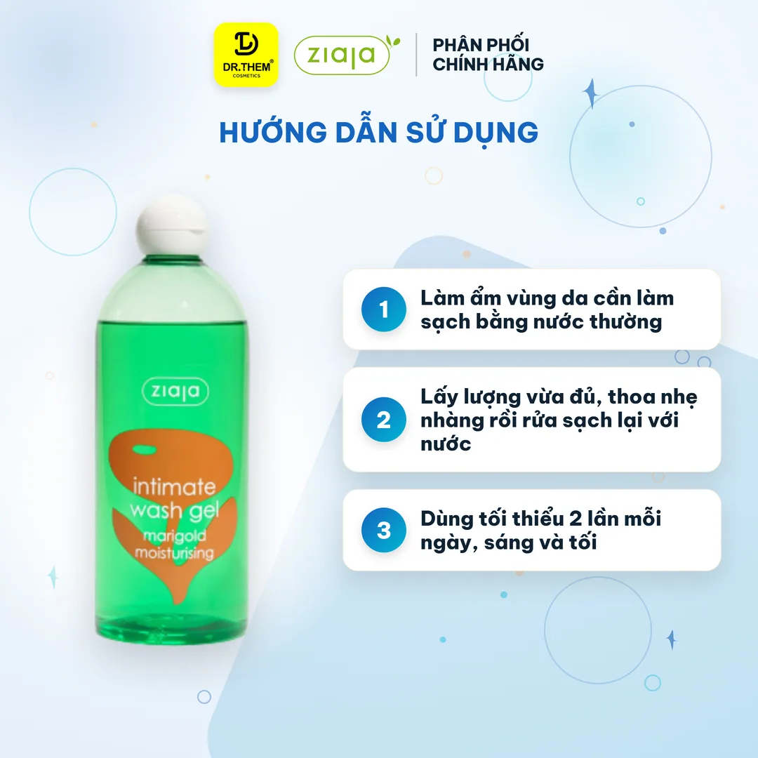 Dung Dịch Vệ Sinh Phụ Nữ Ziaja Intimate Cúc Vạn Thọ Thơm Mát Dịu Nhẹ Cân Bằng pH 500ml 3