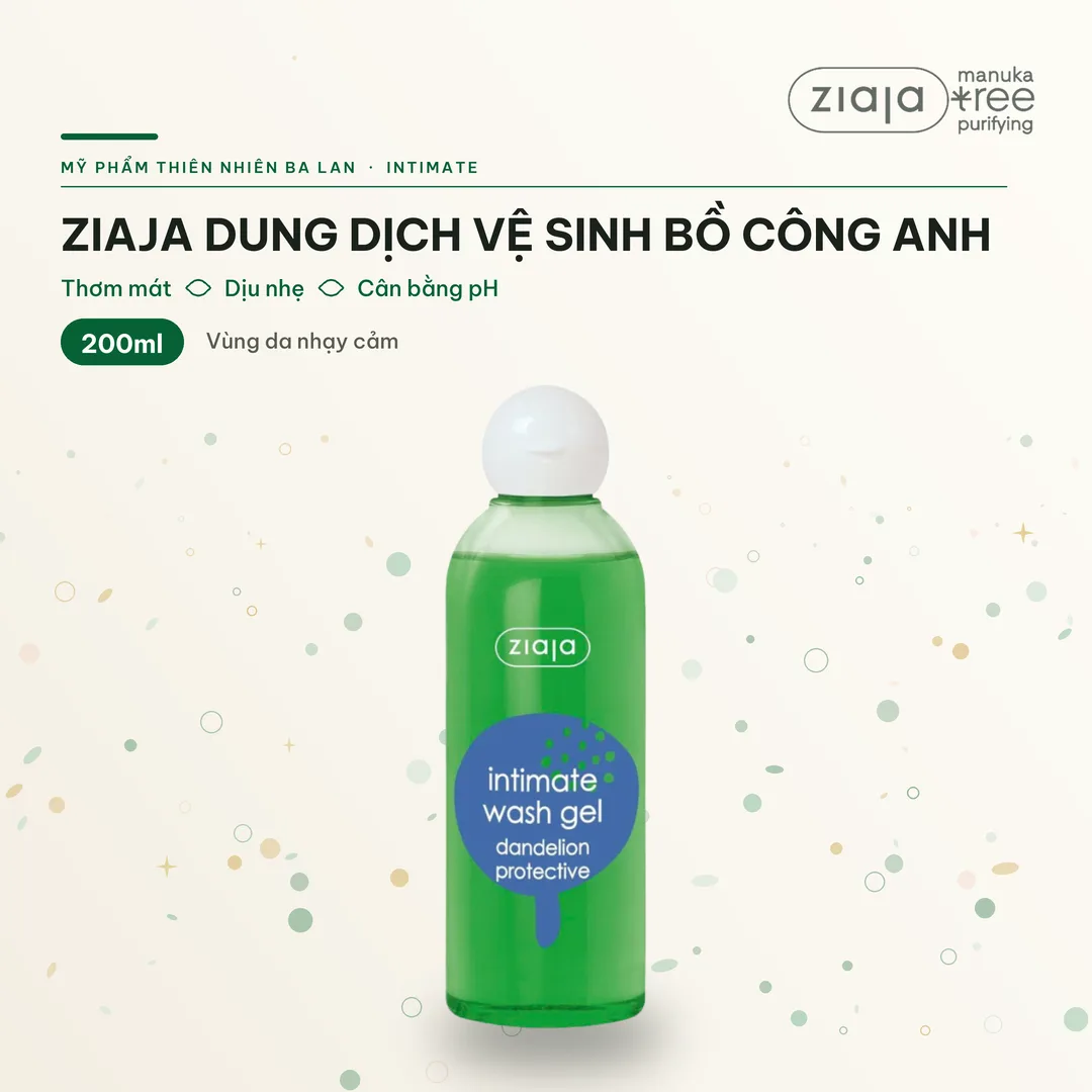 Dung Dịch Vệ Sinh Phụ Nữ Ziaja Intimate Bồ Công Anh Thơm Mát Dịu Nhẹ 200ml