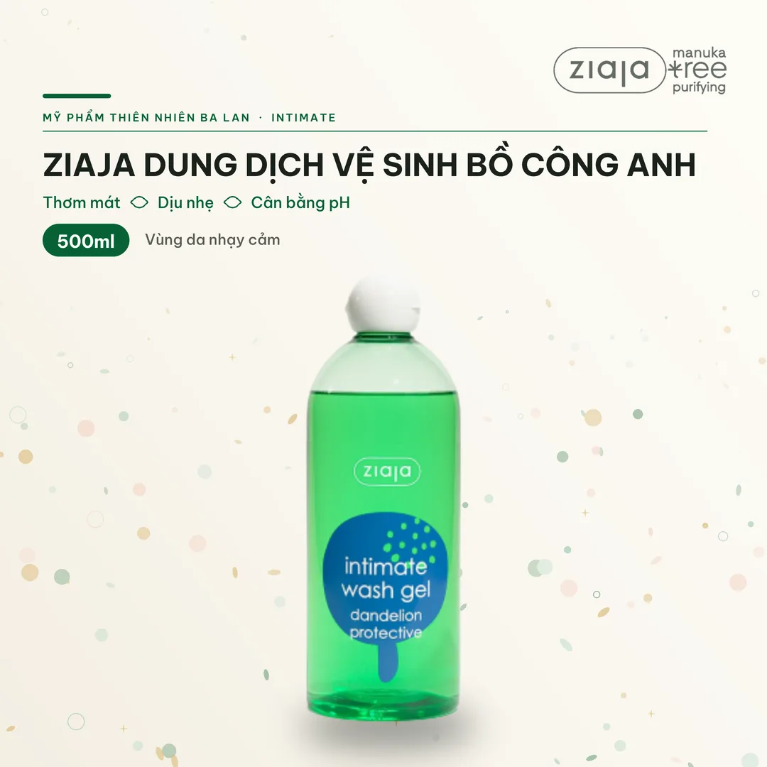 Dung Dịch Vệ Sinh Phụ Nữ Ziaja Intimate Bồ Công Anh Thơm Mát Dịu Nhẹ 500ml