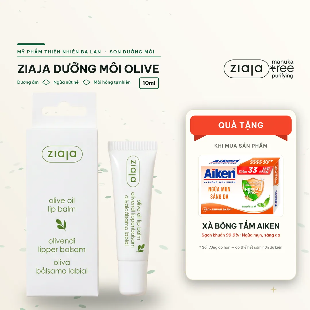 Son Dưỡng Môi Ziaja Olive Oil Lip Balm 10ml – Dưỡng Ẩm, Ngừa Nứt Nẻ, Môi Hồng Tự Nhiên