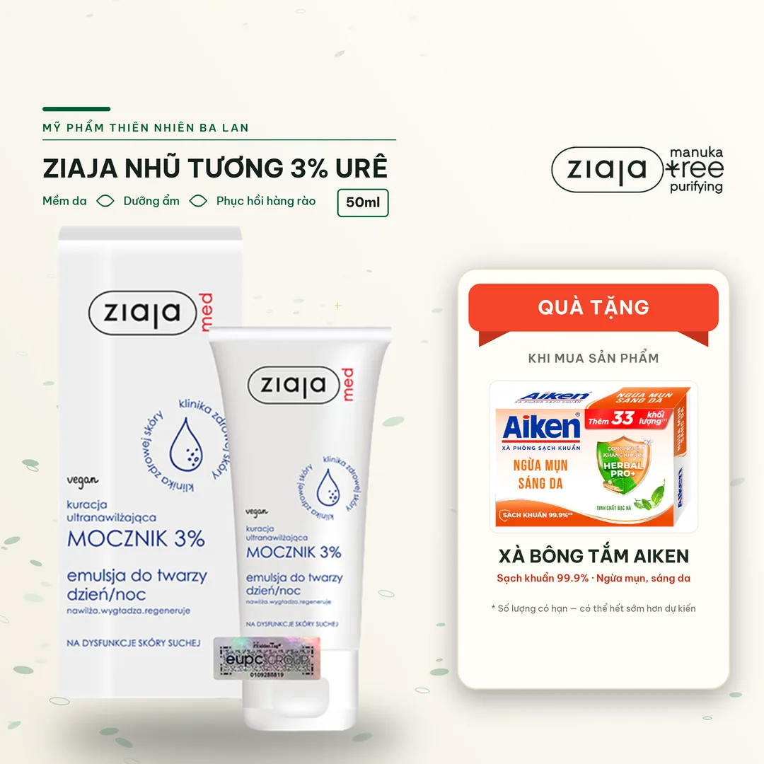Nhũ Tương Mềm Da 3% Urê Ziaja Med Mocznik 3% 50ml
